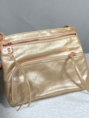 HOBO Brand Frosty Gold Crossbody Bag